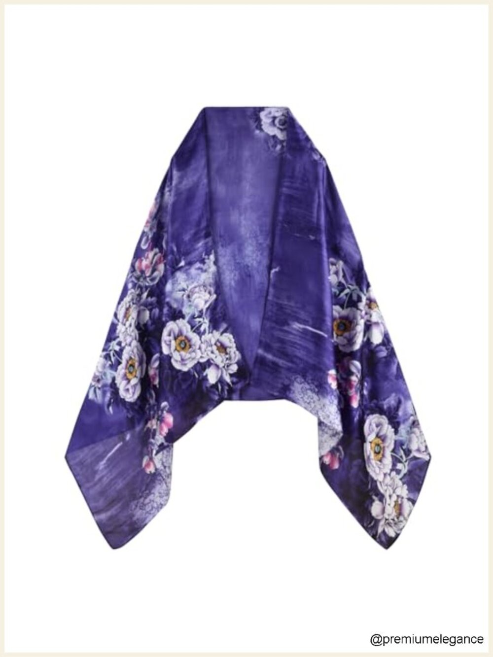 Silk Feel Scarf Wrap Pashmina Shawl Lightweight Floral Evening Wedding